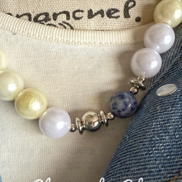 Chunky pearls and sodalite beaded necklace - Picture 2 of 6